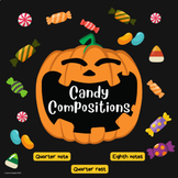 Halloween Music Candy Compositions with Quarter Note & Res