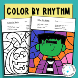Halloween Music Coloring Page Activities - Color by Rhythm