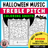 Halloween Music Coloring Pages - 25 Color by TREBLE NOTE Sheets
