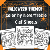 Halloween Music Coloring Pages- Color by Note/Treble Clef/