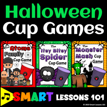 Preview of Halloween Music Cup Games BUNDLE: Halloween Party Activities: Music Lesson Games