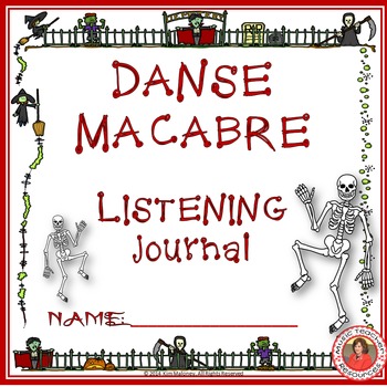 Preview of Halloween Music - Danse Macabre Listening Worksheets Grades 1-4 British Spelling