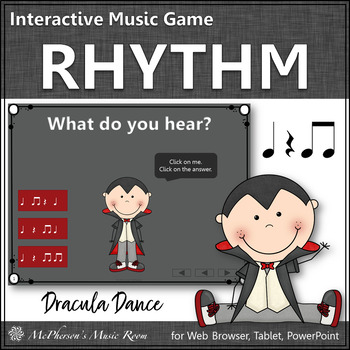 Preview of Halloween Music Eighth Notes Interactive Rhythm Game {Dracula Dance}