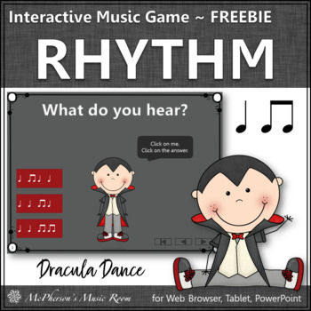 Preview of Halloween Music Eighth Quarter Interactive Rhythm Game {Dracula} FREEBIE