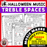 Halloween Music Games - Treble Notes Music Maze Puzzles fo