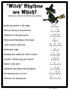 Halloween Music Handouts by Sounds of Success | TPT
