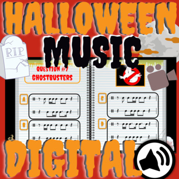 Preview of Halloween Music Lesson BUNDLE| FUN Interactive Rhythm & SONGS!