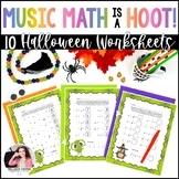 Halloween Music Math Rhythm Worksheets - Music Math is a Hoot!