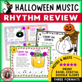 Halloween Music Activities - Rhythm Review Worksheets for 