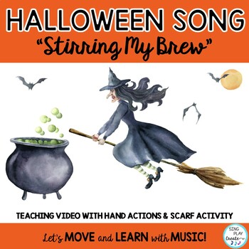 Preview of Halloween Action Song "Stirring My Brew" & Scarf Movement Activity