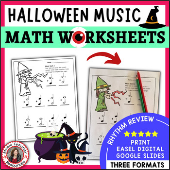 Preview of Halloween Music Lesson Activities - Music Theory Worksheets – Music Math
