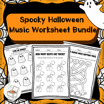 Preview of Halloween Music Worksheets Bundle