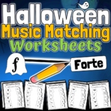 Halloween  Music Worksheets | Halloween Music Match Activities