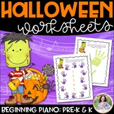 Halloween Music Worksheets for Piano Lessons: Piano Finger