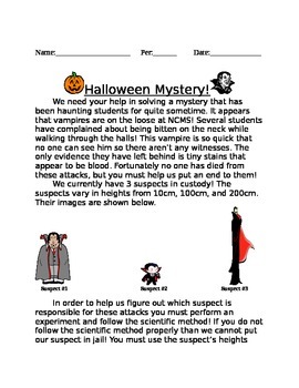 Preview of Halloween Mystery Lab