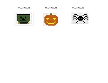 Preview of Halloween Mystery Pics #1 - 3 Intro to Coordinate Graphing