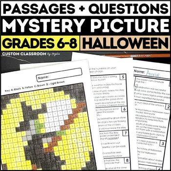 Preview of Halloween Mystery Picture with Reading Comprehension Passages & Questions