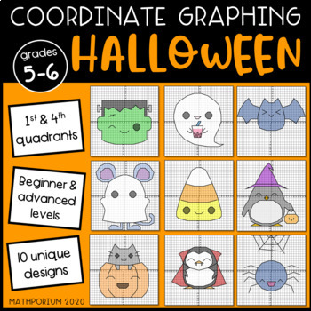 Preview of Halloween Mystery Pictures Coordinate Graphing