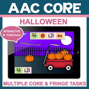 Preview of Halloween NO PREP AAC Core Vocabulary and Fringe Language Building Activities