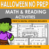 Halloween NO PREP Math & Reading Activities {Print & Digital}