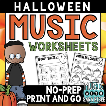 Preview of Halloween NO PREP Mega Pack of Music Worksheets