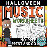 Halloween NO PREP Mega Pack of Music Worksheets