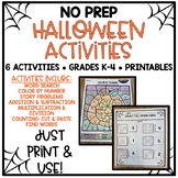 Halloween NO PREP Printables {6 ELA & Math Activities for K-4)