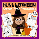 Halloween NO PREP Printables - Sixth Grade | Math and Lite