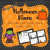 Halloween NOUNS QR Code Task Cards, SCOOT, and Board Game