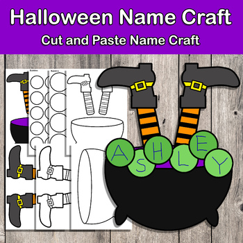 Preview of Halloween Name Craft | Cauldron Craft | Witch Craft 