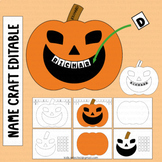 Halloween Name Craft Pumpkin Jack O Lantern Mat Fall Activ
