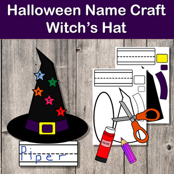 Preview of Halloween Name Craft | Witch's Hat | Witch Craft 