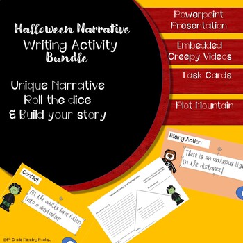 Preview of Halloween Narrative Bundle- 5th/6th/7th Roll the Dice & Build Your Story