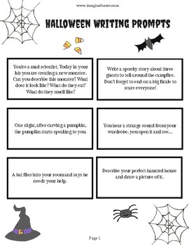 Preview of Halloween Narrative Writing Prompts - Write a Scary Spooky Story