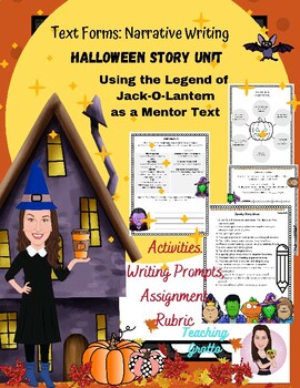 Preview of Halloween. Narrative Writing Unit. The Tale Of Jack-O-Lantern. Print and Go.