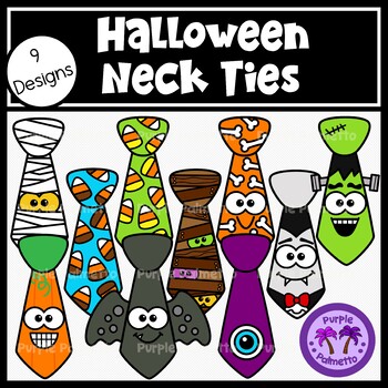 Halloween Neckties Clipart by Purple Palmetto | TPT