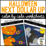 Halloween Next Dollar Up Color By Code Worksheets