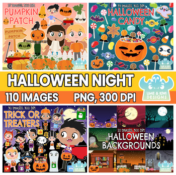 Preview of Halloween Night Clipart Bundle 1 (Lime and Kiwi Designs)