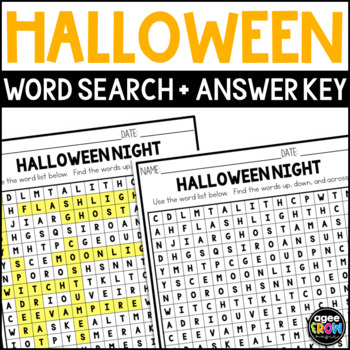 Preview of Halloween Night Word Search with Digital Resources