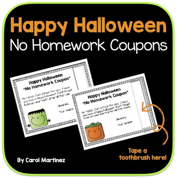 Preview of Halloween No Homework Coupon {Freebie}