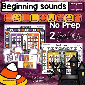 Halloween -No Prep- Beginning sounds Games by juf Annemarie | TPT