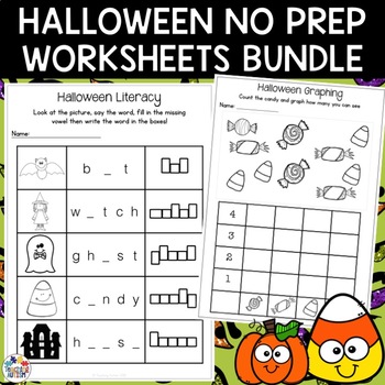 Preview of Halloween Worksheets | No Prep Bundle