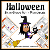Halloween No Prep Printables Math 6th grade | Math Skills Review