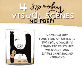 Preview of Halloween No Prep Speech and Language Therapy - Visual Scenes