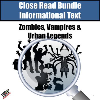 Preview of Halloween Monsters Close Reading Bundle: Zombies Vampires Urban Legends