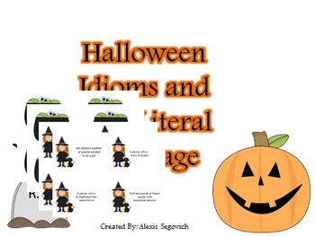 Preview of Halloween Non-literal language, Multiple Meaning, and Directions