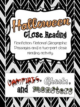 Preview of Halloween Nonfiction Close Reading Activitiy