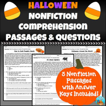 Preview of Halloween Nonfiction Comprehension Passages