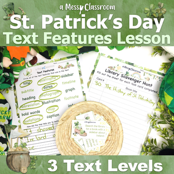 Preview of History of St. Patrick's Day 2nd Grade Nonfiction Reading Text Features RI.2.5