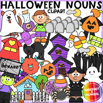 Halloween Nouns Clipart - Grammar Clipart | TPT